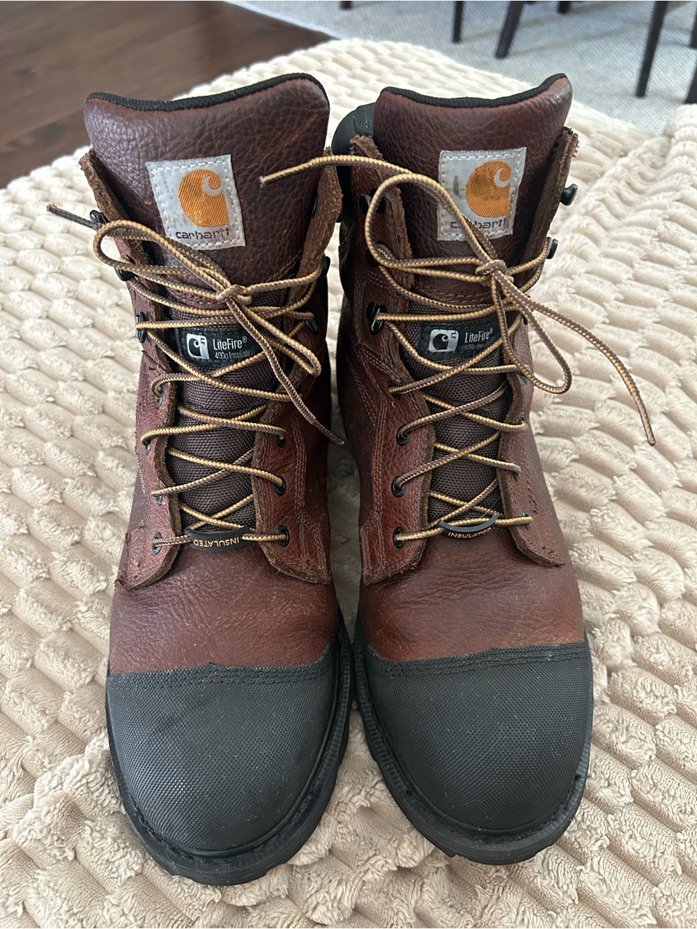 Carhartt Men's Brown & Black Steel Toe Leather Work Boots